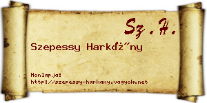 Szepessy Harkány névjegykártya
